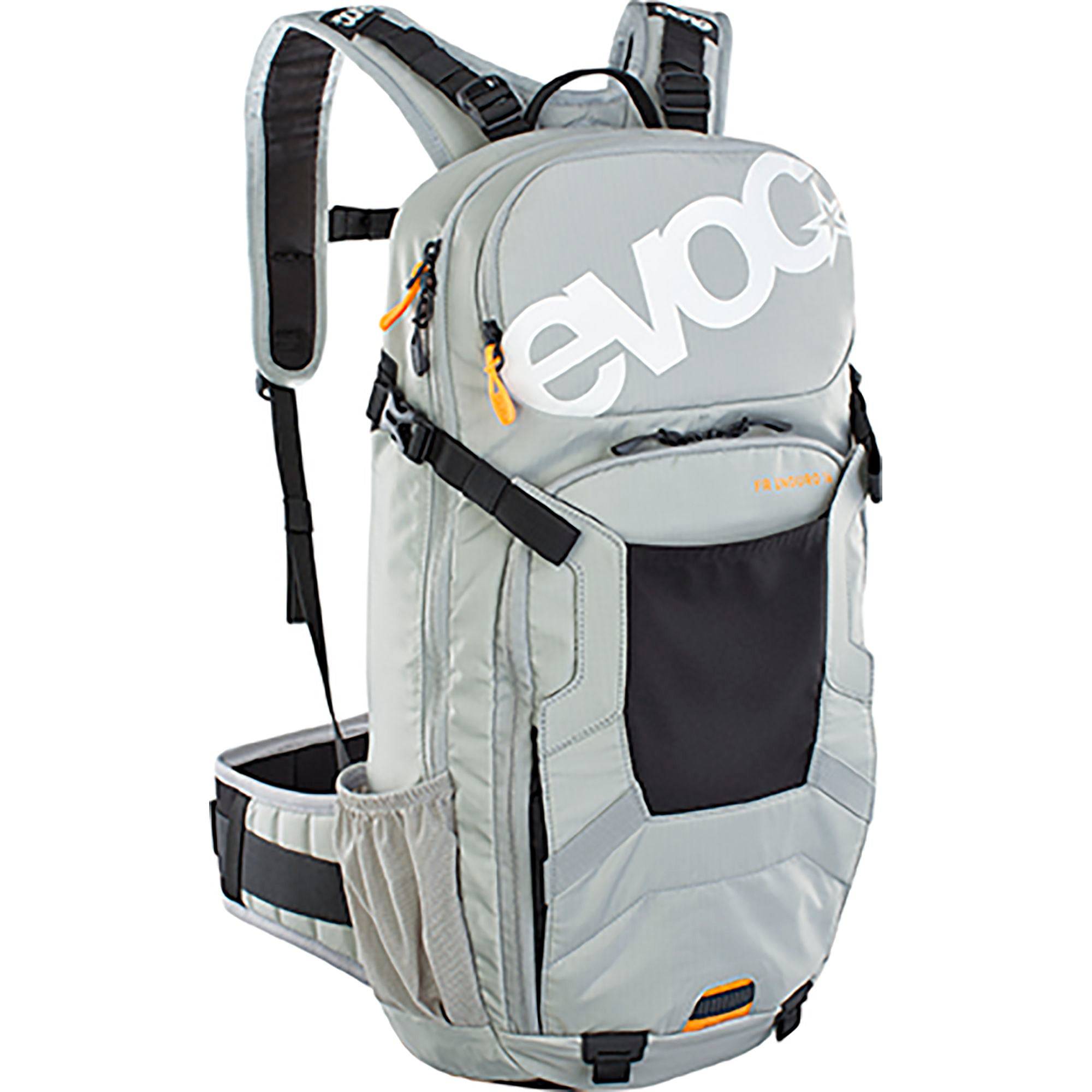 EVOC FR Enduro Protector Backpack with 16L capacity and LITESHIELD back protection for biking and outdoor activities.