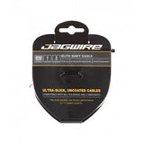 Jagwire Elite Ultra-Slick Shimano gear shift cable showing smooth, low-friction cable with protective housing for precise shifting.