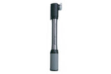 Topeak Pocket Rocket DX II compact bike pump in silver and black with Presta and Schrader valves, suitable for bicycle tire inflation.