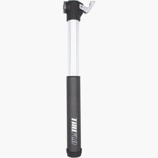 Truflo Air Switch Pocket Mini Pump for bike tires, high volume and pressure, compact accessories tool in black with handle