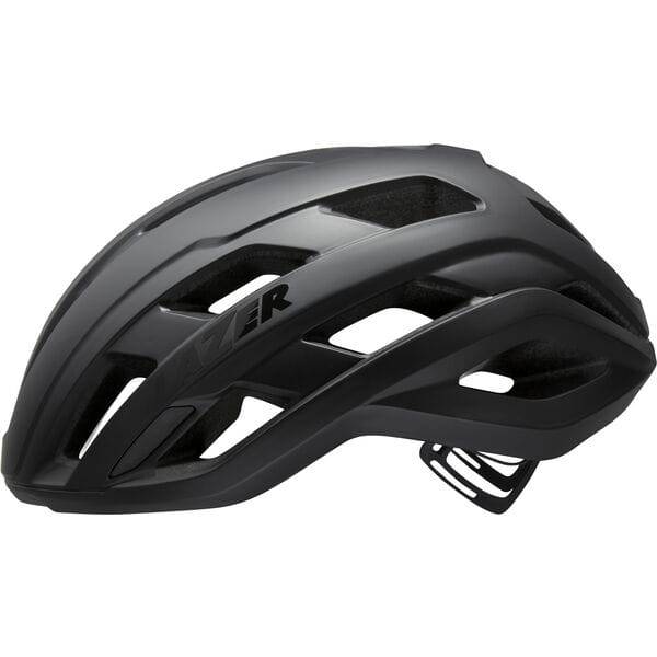 Lazer Strada KinetiCore cycling helmet with advanced safety features and ventilation system, shown from a side angle.