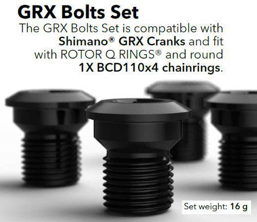 ROTOR 1X Grx Bolt Set 4 Bolts Black | Swinnerton Cycles