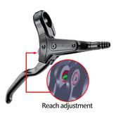 Black Tektro M285 right hand brake lever assembly, replacement component for bicycle braking systems.