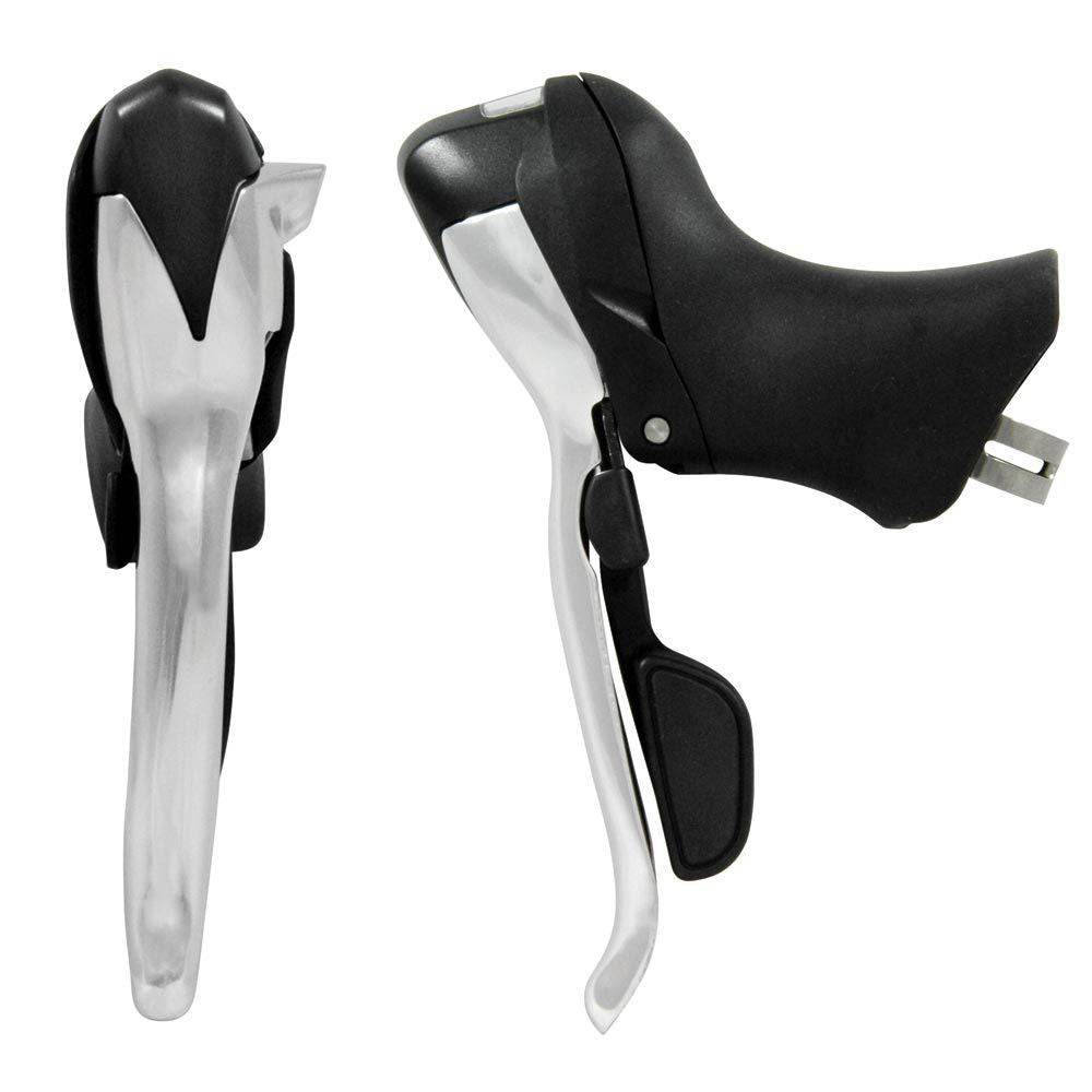 SunRace RS 10-Speed road bike brake levers with push push shifters, close-up of component with ergonomic design