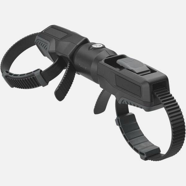 Thule EasyFold 3 foldable bike adapter for adding a third or fourth bike to Thule bike carriers, shown in a compact, foldable design.