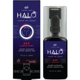 Finish Line Halo Wax bicycle chain lubricant with Smart Luber for improved drivetrain performance, shown in workshop setting.