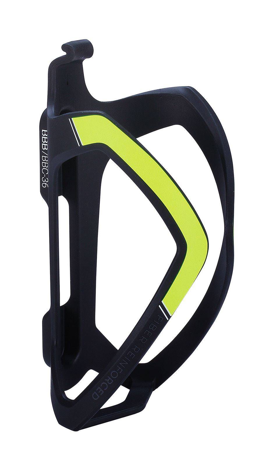 BBB FlexCage bike bottle cage with auto-adjust Flex system, securely holding a water bottle on a bicycle frame.