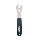 Cyclo Tools 19mm cone spanner for precise bike wheel adjustments and maintenance, shown in a workshop setting.