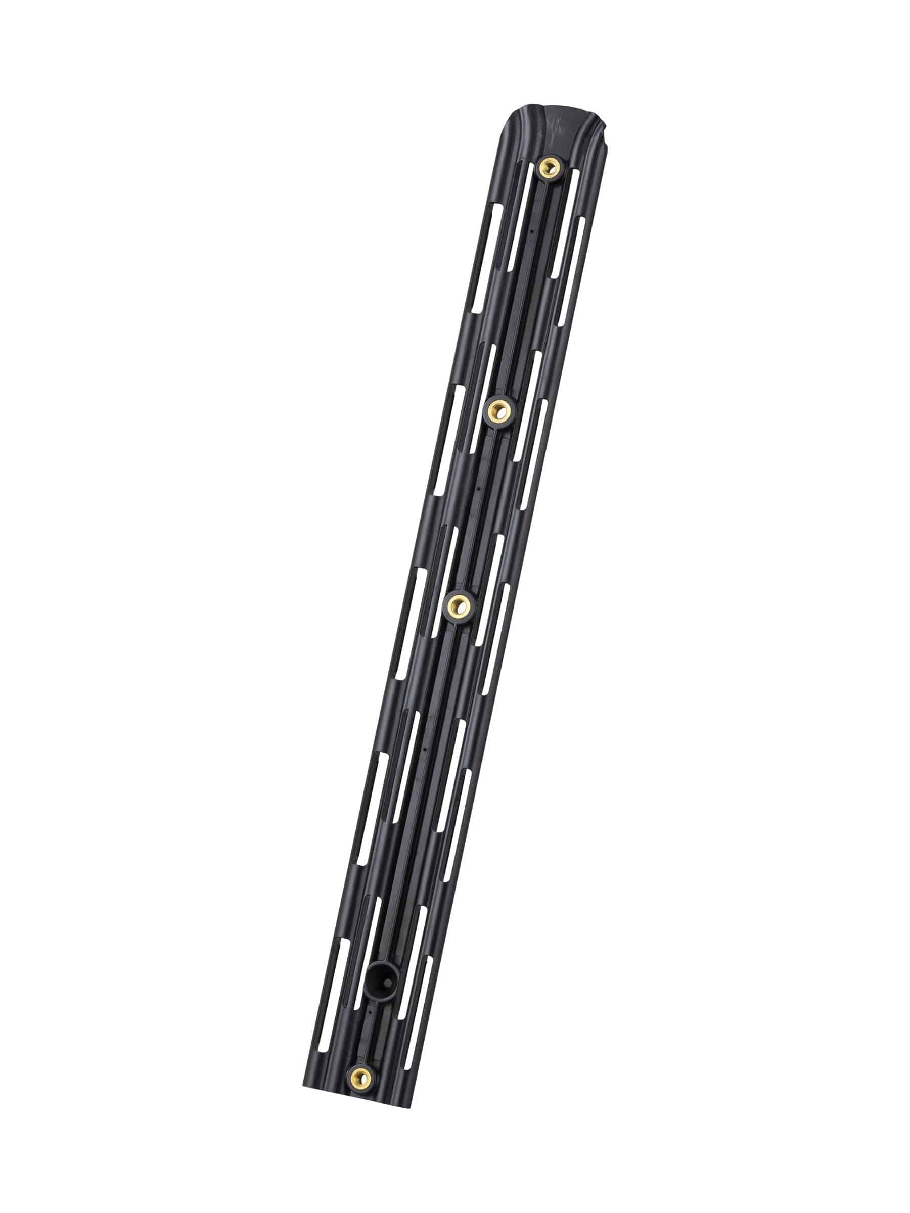 Trek Domane+ SLR black downtube cable guide rail for cable management on bicycle components.