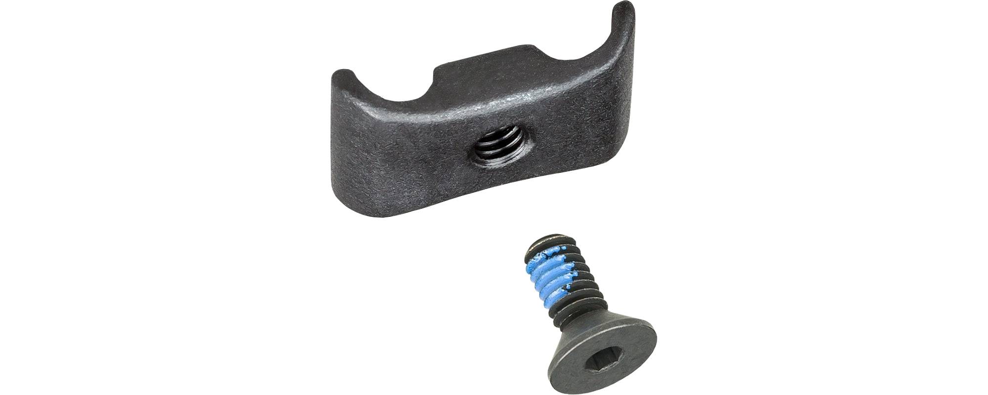 Trek M4x0.7 button head cap screws for bike frame components and accessories, shown in close-up with shiny metal finish.