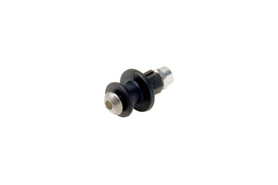 Topeak Defender RC1 external fixer nut in black for mudguard mounting accessory, shows close-up of the durable metal part.