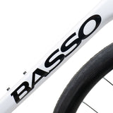White Basso Astra Ultegra Di2 Road Bike with Mavic Cosmic S wheels, featuring sleek frame and aerodynamic design.