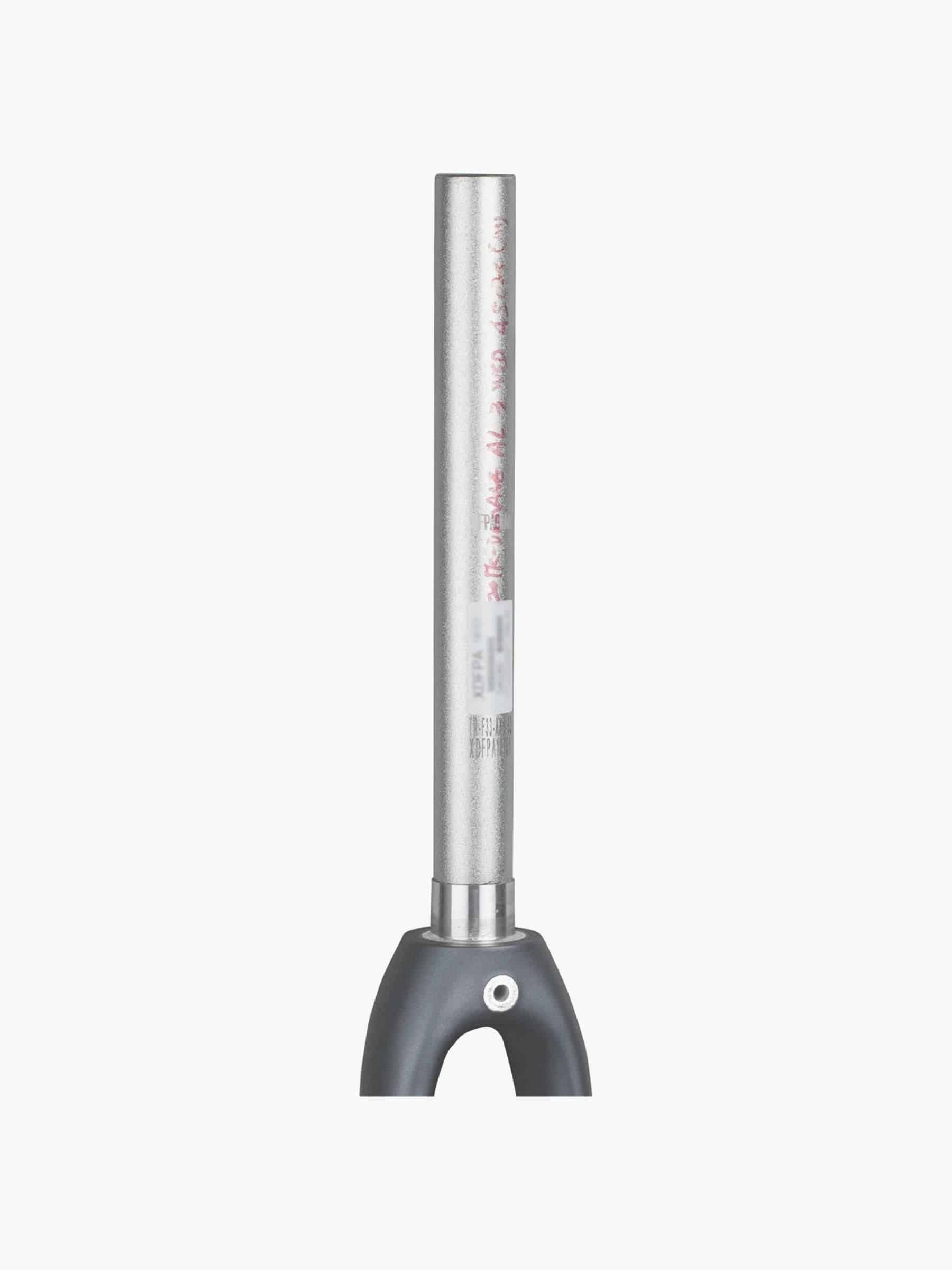 Trek Domane AL 700C road bike fork components with enhanced steering and stability, shown in close-up detail.