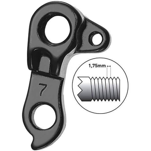 M Part Gear Hanger Bulls Direct Mount M12 1.75 for bike frame protection, showing the metal component attached to a bicycle frame.
