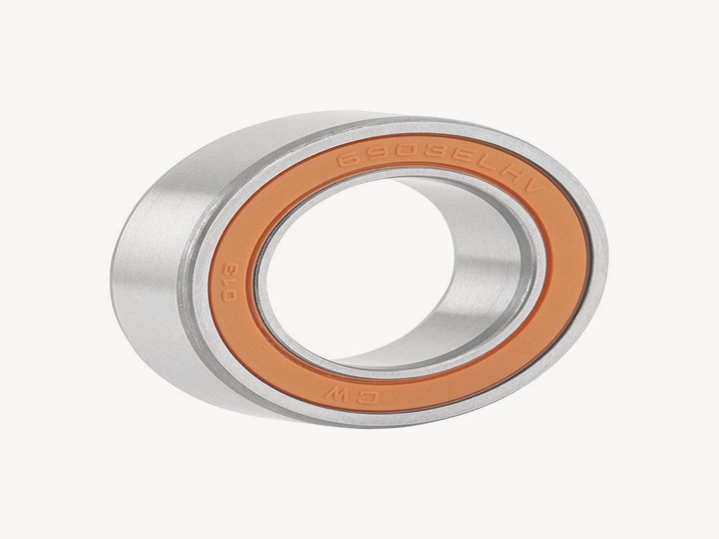 Silver Bontrager LLH replacement hub bearing for bike hubs, showing the sleek metal finish and compact design.