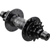 Black DT Swiss 370 Classic rear disc hub with 6-bolt mount, 135x10mm axle, singlespeed, 32H for bicycle wheel components.