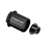 DT Swiss pawl freehub conversion kit for SRAM XDR 142/12mm hub upgrade, showing components and hub interface.