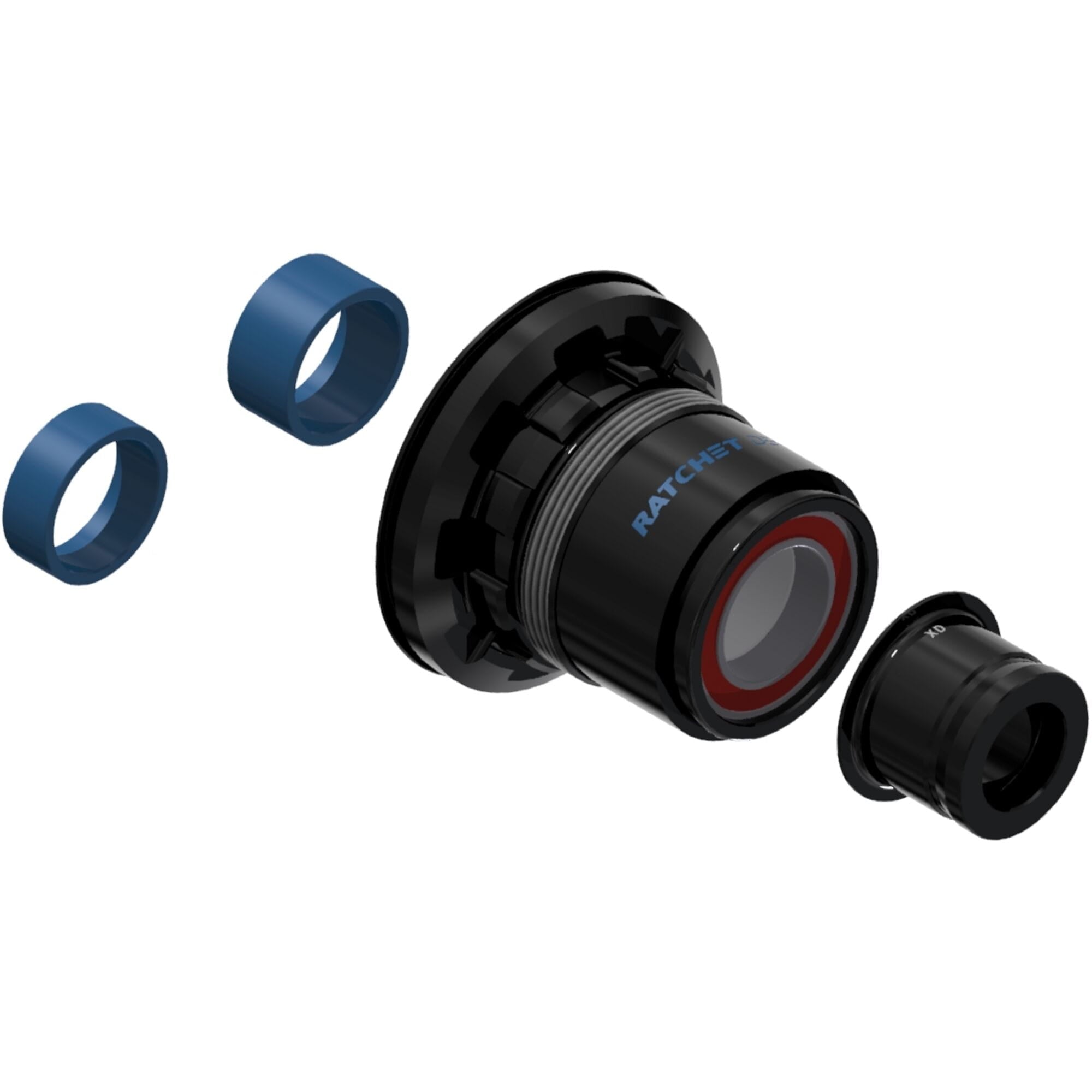 DT Swiss Hybrid Steel Ratchet DEG Freehub Conversion Kit for MTB wheels, showing components and detailed metal parts.