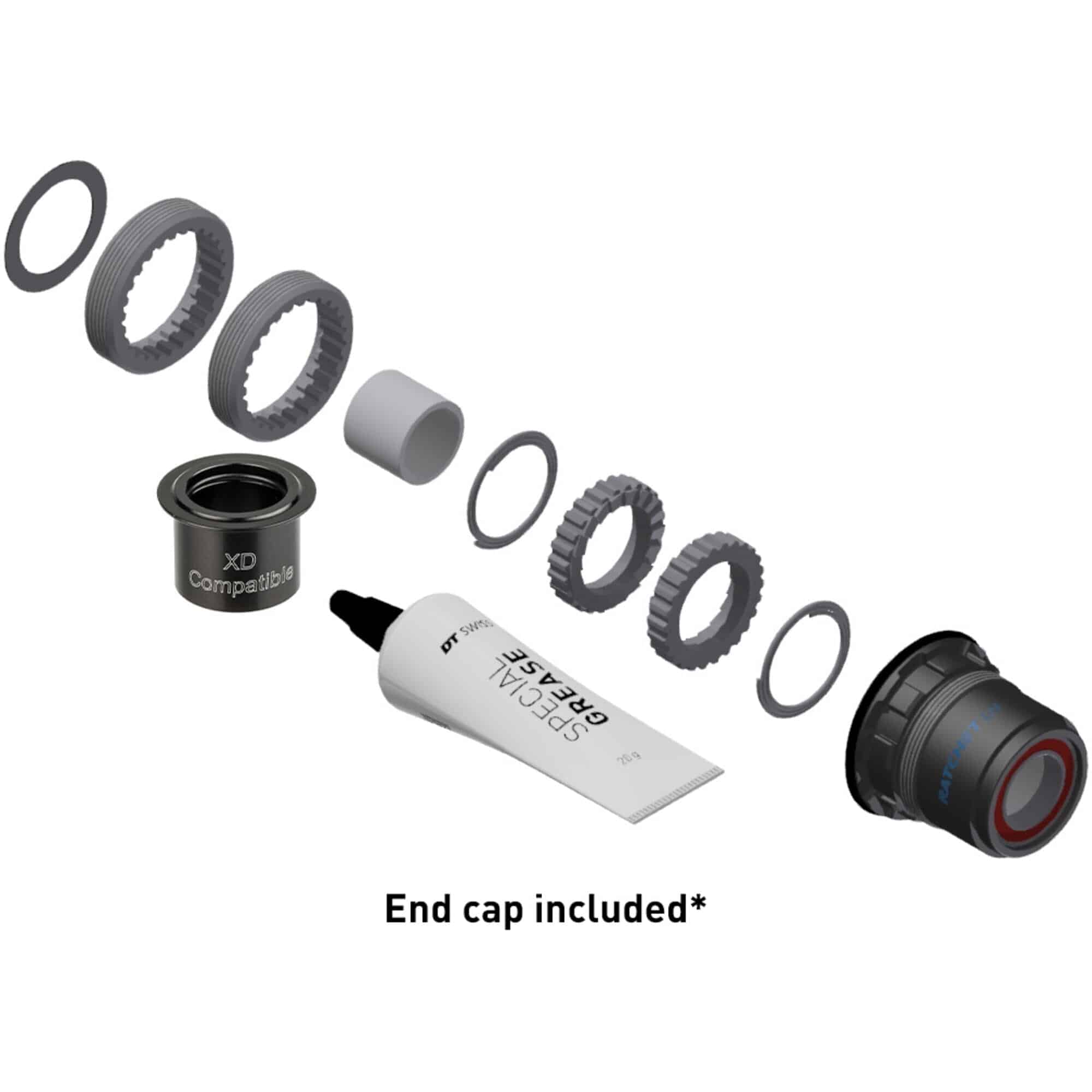 DT Swiss Hub Spares - Ratchet LN conversion kit for 3-Pawl hubs, MTB, 18-tooth, SRAM XD Hybrid Steel