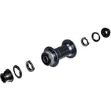 Shimano Deore XT HB-M8210 front mountain bike hub with 15x110mm center lock disc mount, black metal component for MTB wheels.