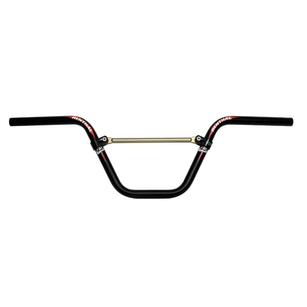 Renthal Moto BMX race handlebar with X brace, designed for precision control and durability in BMX biking components.