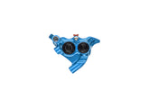Hope RX4+ SL Flatmount disc brake caliper for Shimano and Campagnolo bikes, shown in black with mounting hardware.