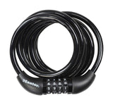 Master Lock 8221 cable combination lock with 8mm thick steel cable, 1.8m length, 4-dial set-your-own code, accessory security lock