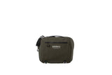 Brooks Scape handlebar bag in mud green waterproof fabric, designed for cycling, with a 10L capacity and laptop compartment.