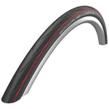 Schwalbe Lugano II folding road bike tyre with K-Guard puncture protection, showing tread pattern and sidewall design.