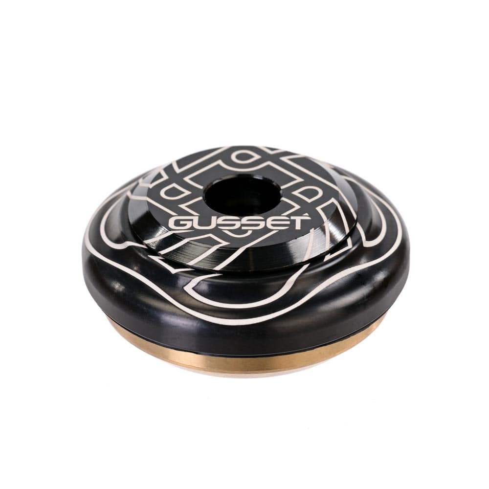 Gusset Components S2 Mix'N'Match headset with sealed angular contact bearings for durable bike steering, shown in the image.