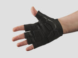 Trek Velocis unisex cycling gloves with dual foam gel padding, breathable fabric, and adjustable wrist straps for comfort.