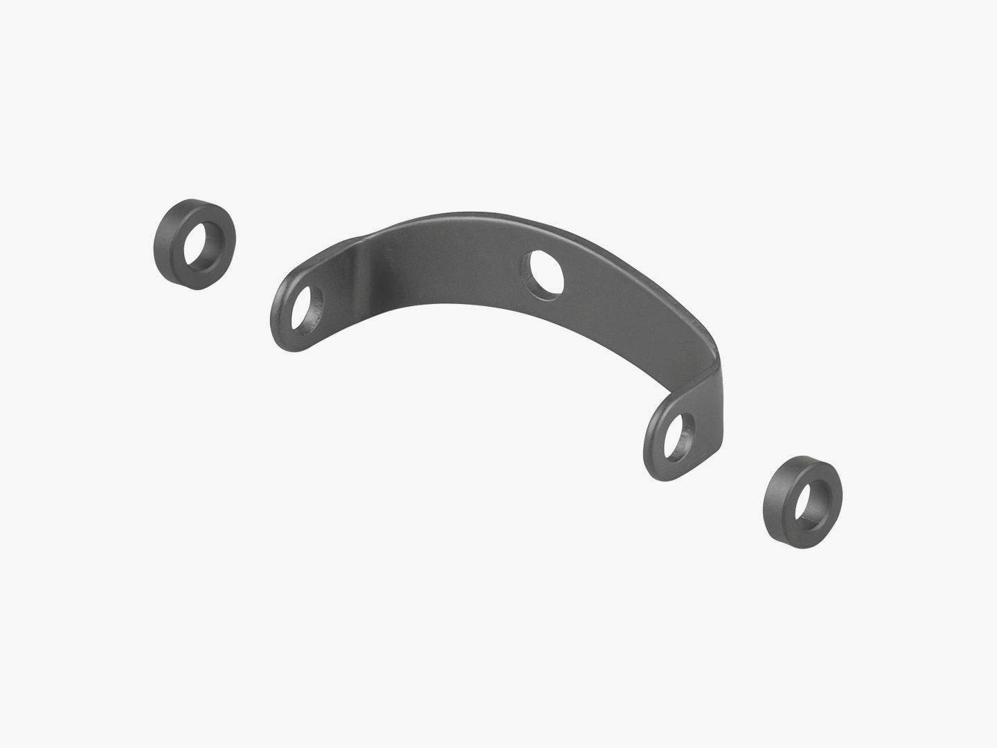 Trek Domane+ HP rear fender mount in black, durable component for rear frame protection on Trek road bikes.