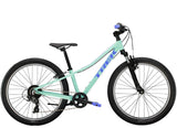 Trek Precaliber 24 kids bike with 8-speed twist shift and suspension, featuring a sturdy frame and colorful design for children.