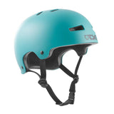 TSG Evolution helmet in Cauma Green, durable protective gear for bike, skate, and BMX riding with custom fit design.