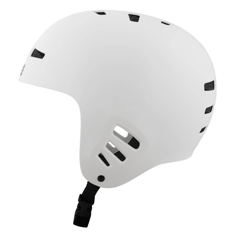 TSG Dawn vintage skate helmet with white design, ventilated safety helmet for skateboarding, showcasing its classic style and secure fit.