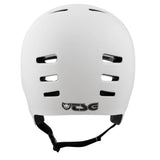 TSG Dawn skate helmet in white with vintage style, certified safety, and ventilated design for skateboarding protection.
