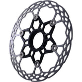 Aztec HexVent Ultra Lightweight Floating Rotor with center lock for high-performance bike braking, featuring vented design.