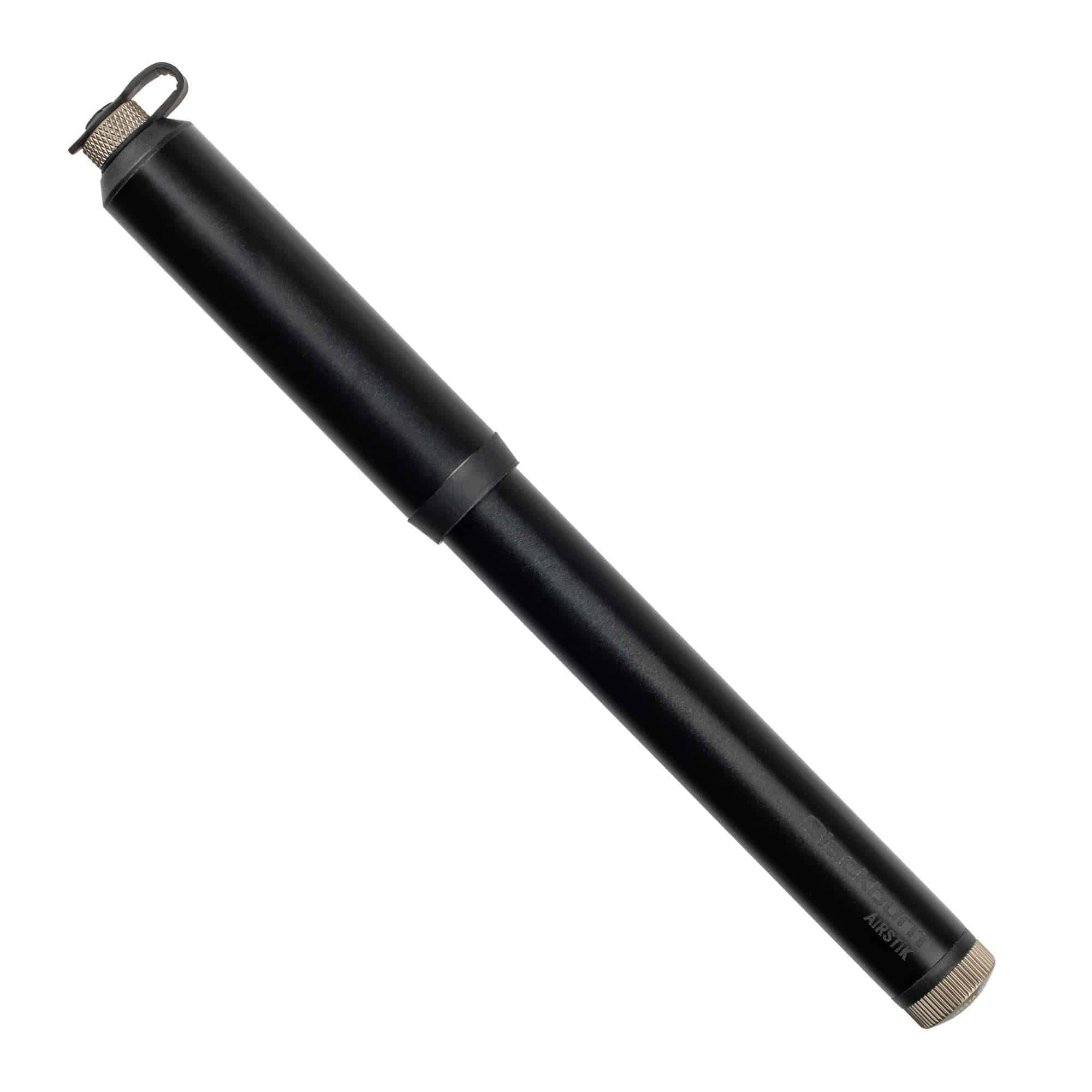 Blackburn Airstik Mini Pump in black for bikes, compact Presta valve pump, ideal for on-the-go cycling repairs