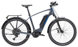 Trek Allant+ 6 electric hybrid commuter bike with pedal assist, featuring a sleek frame, handlebars, and wheels for urban cycling.