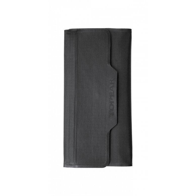 Topeak Drywallet Large waterproof phone wallet in black with IPX5 protection, designed for cycling accessories.