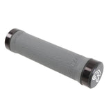 Renthal Lock-On MTB grips with CNC aluminum locking collars for secure, comfortable mountain biking handlebar grip.