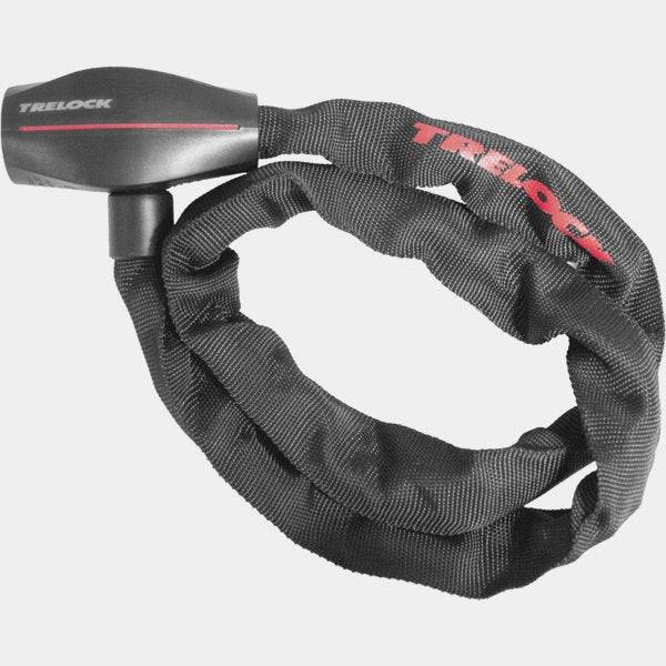 Trelock BC380 bike chain lock with nylon sleeve, 85cm length, 7mm hardened steel for secure bike and e-bike protection