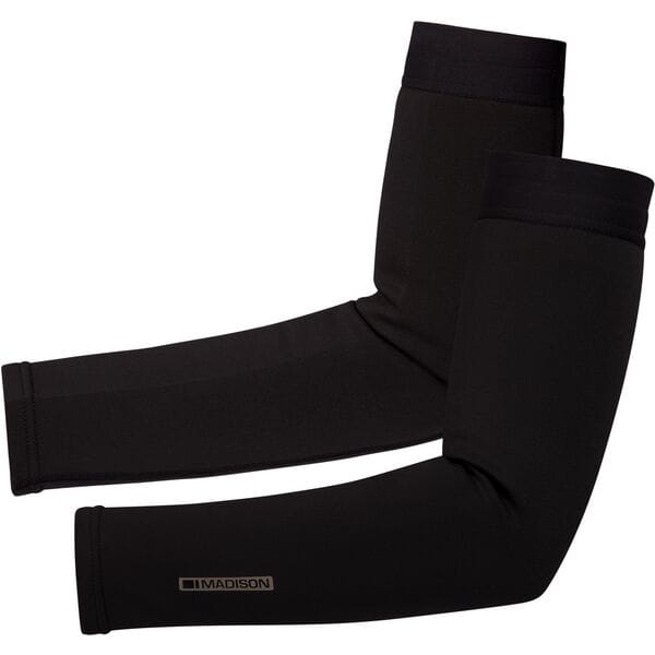 Madison DTE Isoler thermal arm warmers with water-resistant DWR coating, designed for outdoor clothing and cold weather wear.