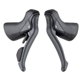 MicroSHIFT Sword 10-speed drop bar gravel shifters with mechanical disc brake levers, black ergonomic component for gravel bikes.