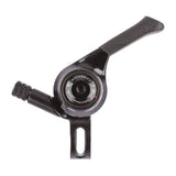 MicroSHIFT MTB thumb shifters for mountain bikes, featuring indexed and friction modes, shown with ergonomic design and gear cables.