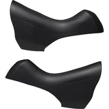 Pair of Shimano Ultegra ST-6800 black brake lever bracket covers, genuine replacement components for road bike shifters.