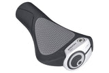 Ergon GC1 ergonomic bicycle grips with backward-swept design, suitable for standard and Rohloff/Nexus handlebars.