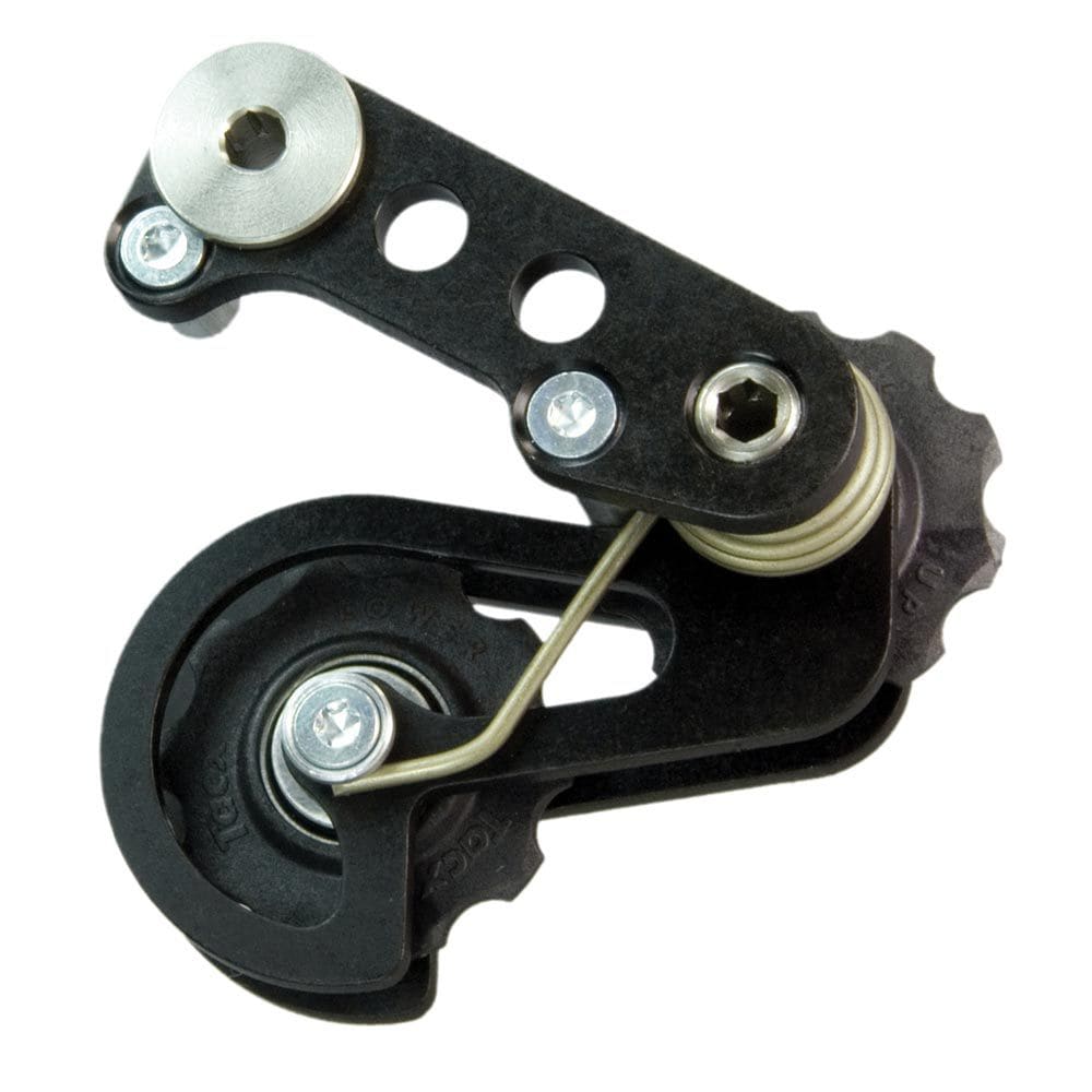 Rohloff Speedhub chain tensioner and accessories for non-adjustable dropouts and downhill mountain biking components.