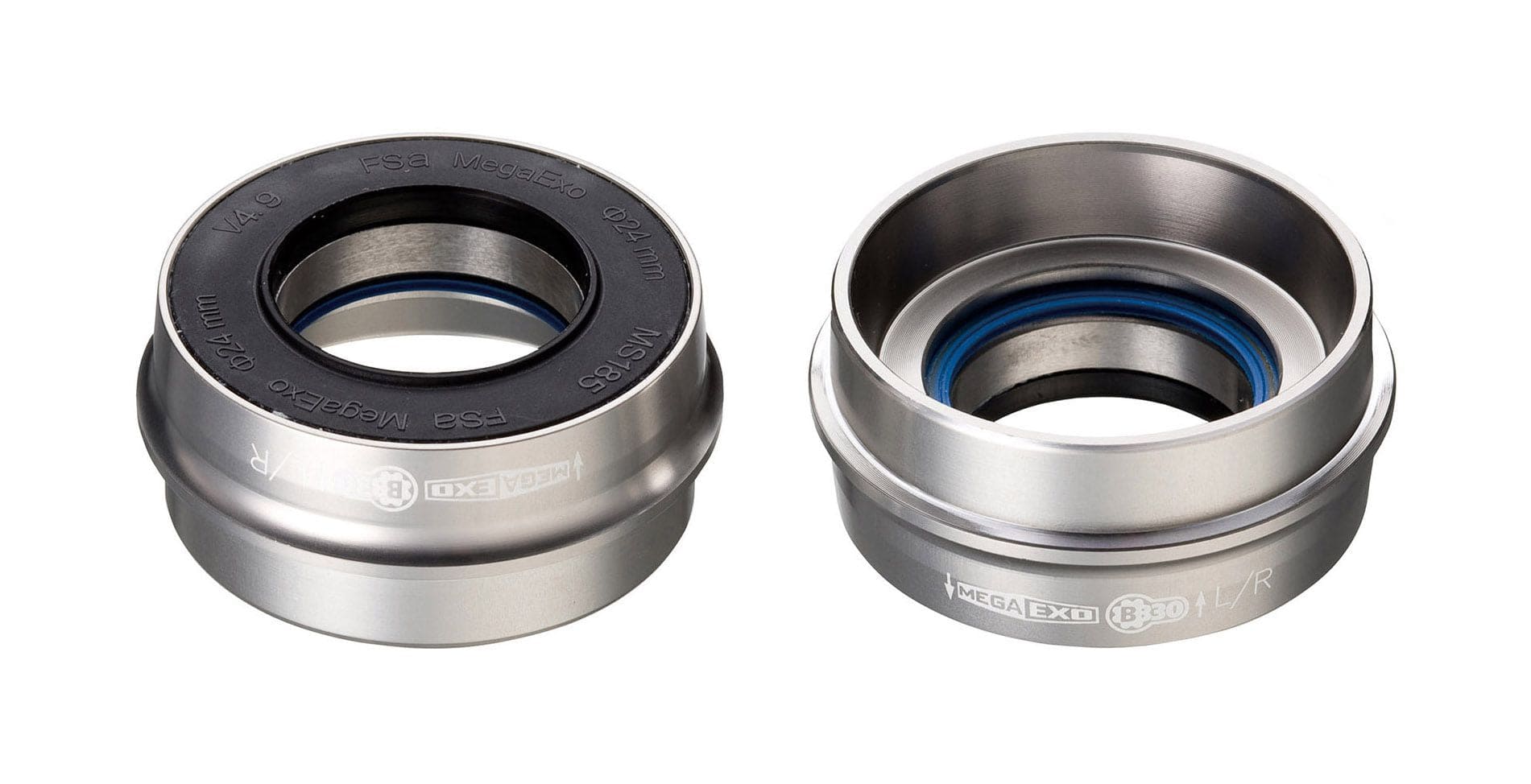 FSA Energy & Gossamer MegaExo Adapter for BB30 frames, bike component showing metal adapter with FSA branding.
