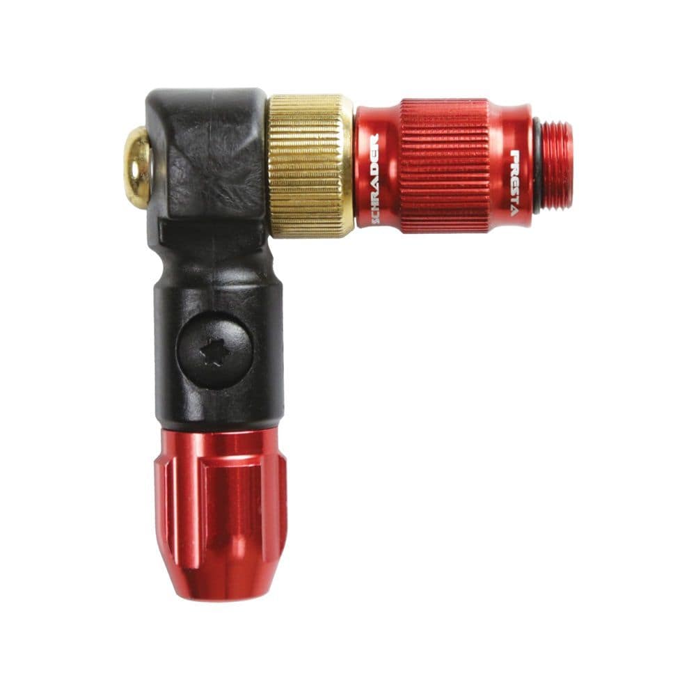 Lezyne ABS-1 Pro HP Chuck Red high-pressure valve connector for bike pumps and CO2 inflators.